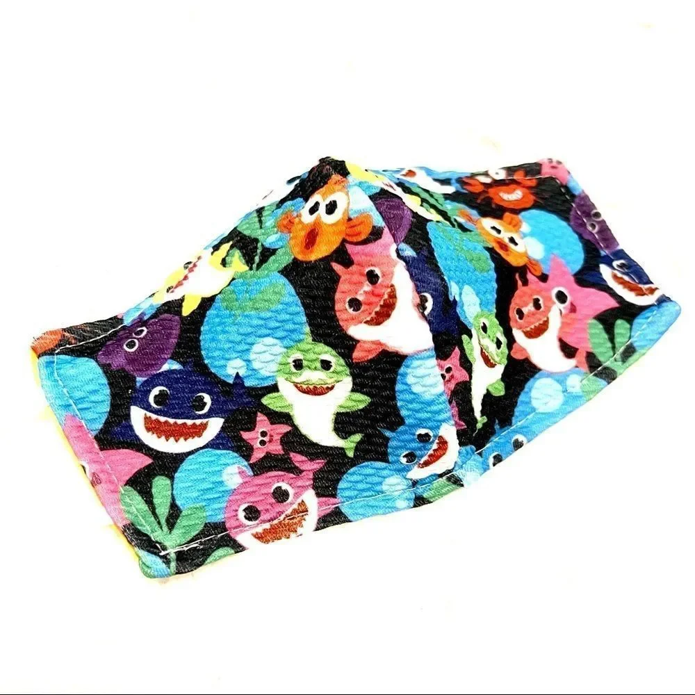 Baby shark face mask, Trendy cartoon character mask for toddlers and kids
